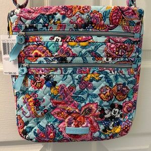 Vera Bradley Mickey’s Colorful Garden Triple Zip Hipster
